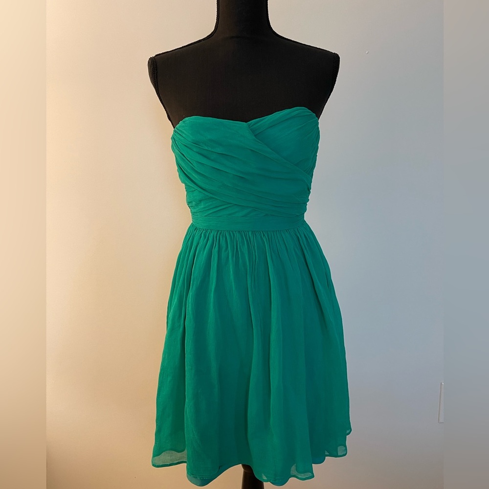J. Crew Arabelle Silk Chiffon Dress green  Style 29286 Sz 0